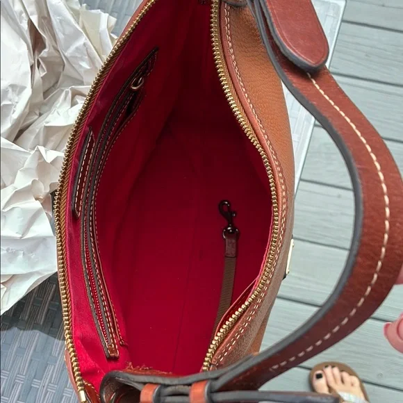 Dooney & Bourke Brown Shoulder Bag with Gold Accents - Picture 10 of 13